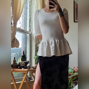 Torn by Ronny Kobo white long sleeve top size medium